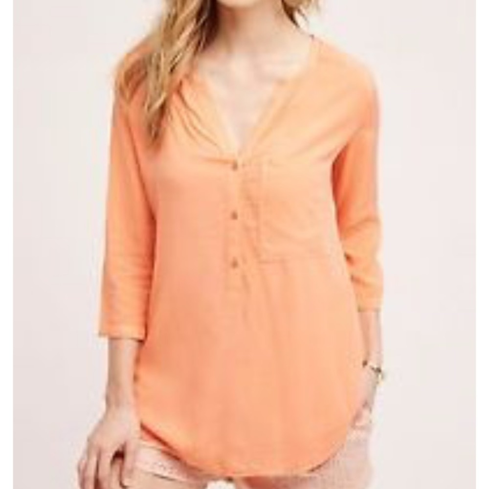 Anthro Cloth & Stone Peach Tunic Top